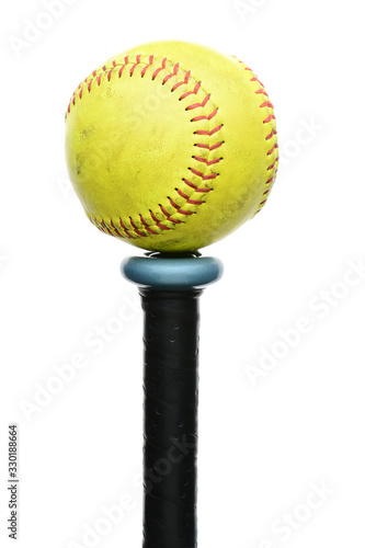 Softball on Knob of Bat