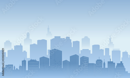 City background with many buildings shopping mall.