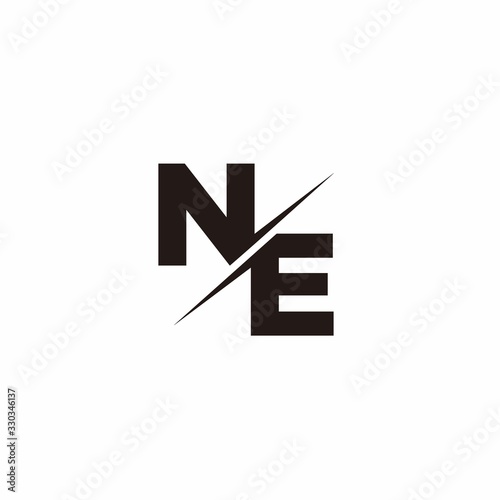 Logo Monogram Slash concept with Modern designs template letter NE