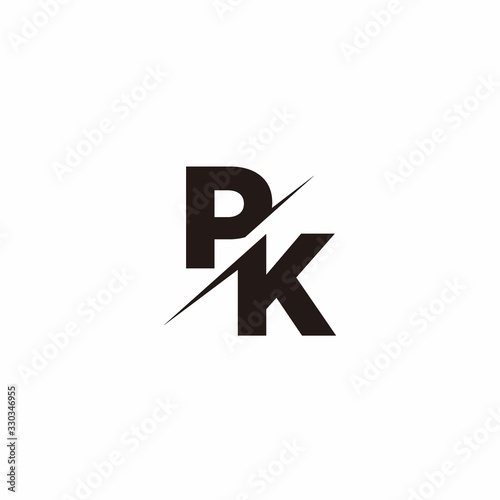 Logo Monogram Slash concept with Modern designs template letter PK