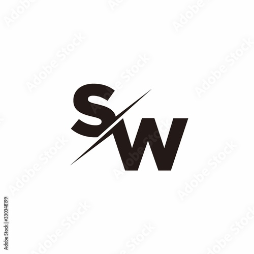 Logo Monogram Slash concept with Modern designs template letter SW