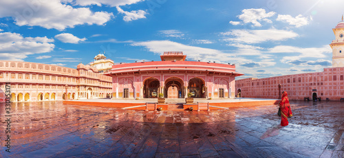 Jaipur city palace inner yard, beautiful panorama, India