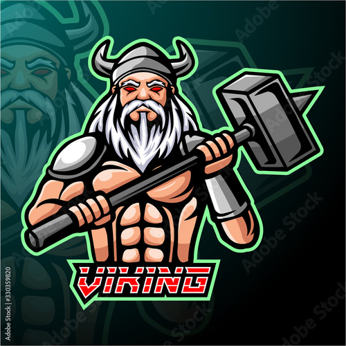 Viking esport logo mascot design