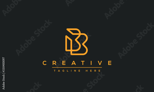 Modern abstract letter B logo design. Minimal B initial based icon. Initial BB vector 