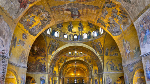 Interior ceiling St Mark's Basilica, Venice, Italy