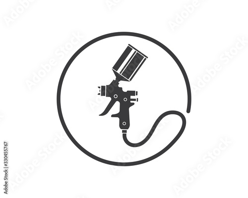 spray gun paint logo icon vector illustration