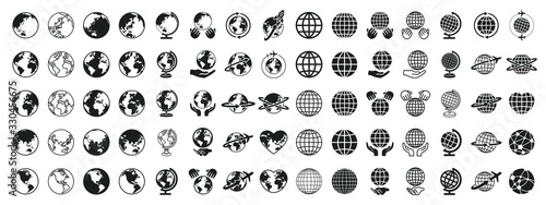  Earth Global Black and White Set