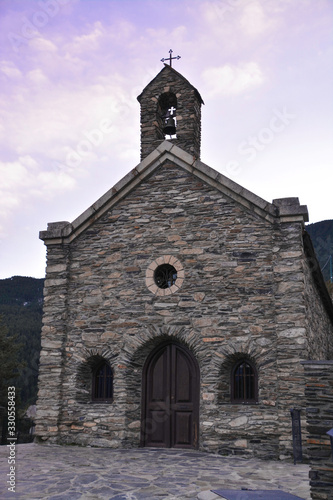 Sunset at the Sanctuary of Canólich, Sant Julia de Loria, Andorra.