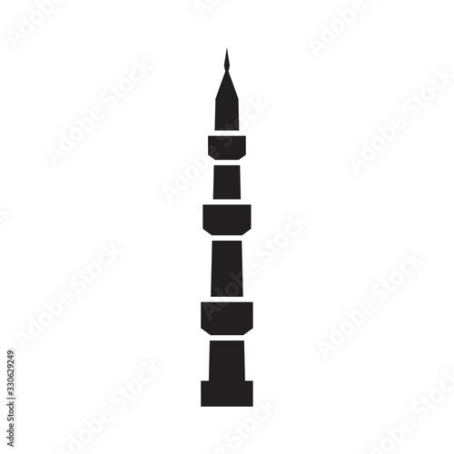 Mosque minaret icon template black color editable. Mosque minaret icon symbol Flat vector illustration for graphic and web design.