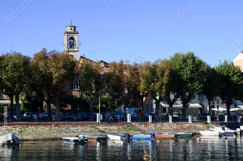 Sesto Calende (VA), Italy - September 15, 2016: The Ticino riverside at Sesto Calende, Lombardy, Piedmont, Italy.