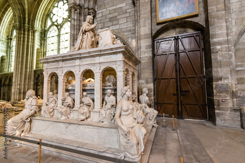 The tomb of Louis XII and Anne of Brittany in Basilica Cathedral of Saint-Denis, Paris