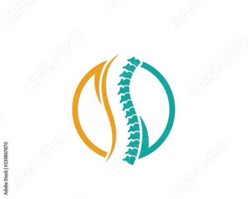 Spine diagnostics symbol logo template vector illustration