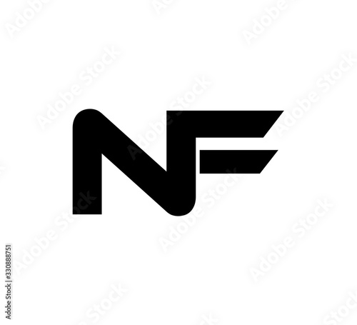Initial 2 letter Logo Modern Simple Black NF