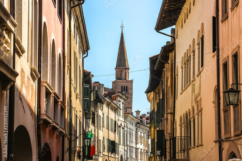 Pordenone, Italy. Beautiful streets of Pordenone in sunny day.