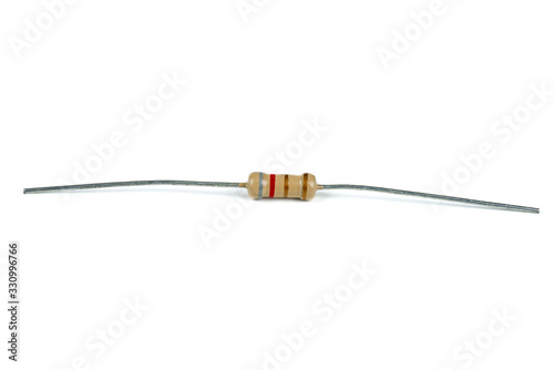 Electrical resistor isolated on a white background.