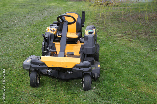 Lac de madine, France - march 15th 2020 : Cub cadet yellow tractor mower