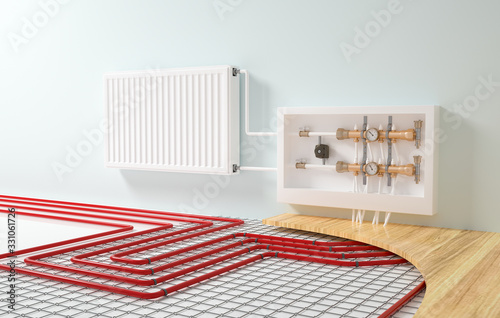 Floor heating installation diagram