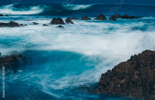 Long Exposure Of Sea Wave with rock