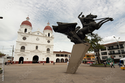 Sculpture of José María Córdova in the main park of Rionegro in 2005 year. Antioquia, Colombia