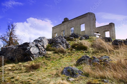 Romantic ruins of the Kamýk summer house in Osek near Rokycany in the Czech republic.