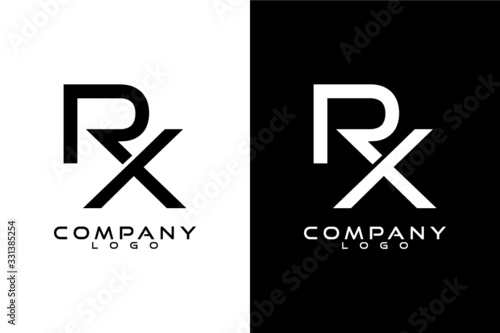 rx, rx Initial Letter Logo Template Vector Design with black and white background 