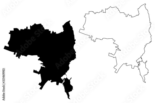 Syracuse City (Italian Republic, Italy, Sicily) map vector illustration, scribble sketch City of Syracuse map