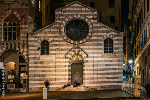 Church of Saint Matthew in Genoa by night
