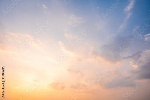 Sunset sky for background or sunrise sky and cloud at morning.