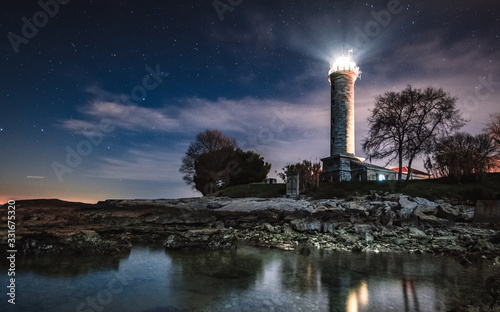 Savudrija lighthouse sea night croatia