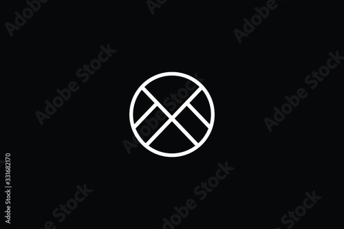 Minimal elegant monogram art logo. Outstanding professional trendy awesome artistic MX XM OX XO initial based Alphabet icon logo. Premium Business logo in White color on black background