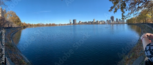 New York Avenue skyline from Central Park lake