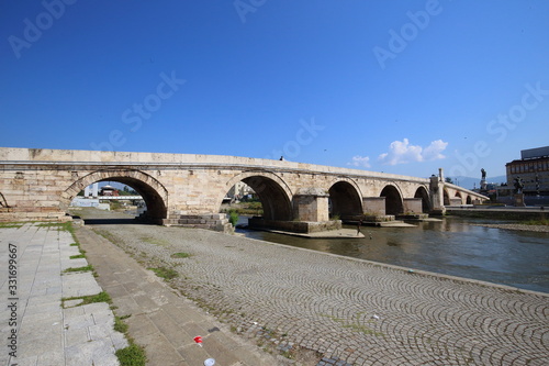  Stone bridge in Skopje in Macedonia