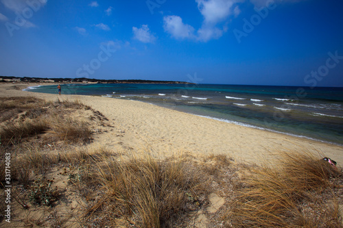 Naxos / Greece - August 23, 2014: Kalantos beach view, Naxos, Cyclades Islands, Greece