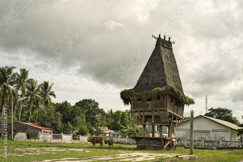 Traditional wooden construction of Fataluku people in Lospalos, Lauten. Timor Leste (East Timor).