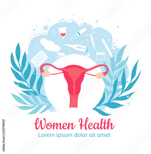 Gynecology and women health. Gynecological clinic. Vector
