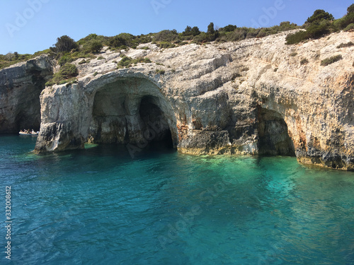 Blue caves on Zakynthos island in Greece