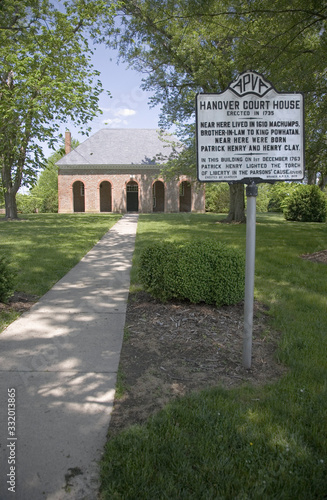 Hanover Court House, Hanover County Virginia built in 1735, where in 1763 Patrick Henry gained fame arguing the Parson's Case