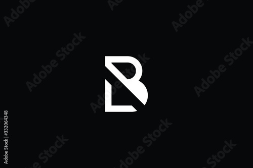 Minimal elegant monogram art logo. Outstanding professional trendy awesome artistic BL LB initial based Alphabet icon logo. Premium Business logo White color on black background