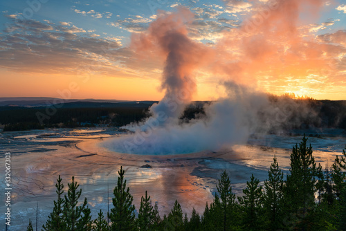 Grand Prismatic Spring Sunrise | Yellowstone National Park | WY
