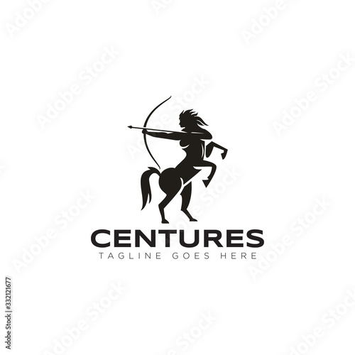 archer logo, with woman centaur vector
