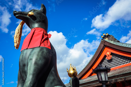 Fushimi Inari God Statue in Kyoto, Japan