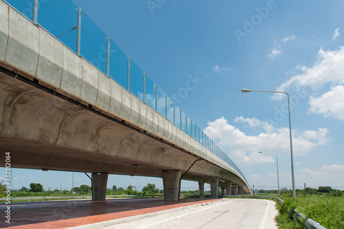 Acrylic Noise Barrier, Transparent Noise Barrier Panels is installed at concrete bridge across the railway, Chon Buri, Thailand.