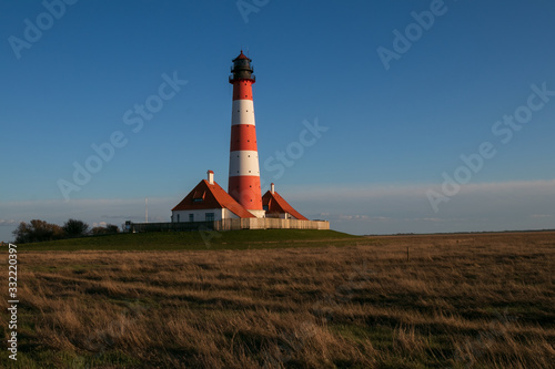 Leuchtturm Westerhever, Nordsee, Halbinsel Eiderstedt, Nordfriesland, Schleswig Holstein 