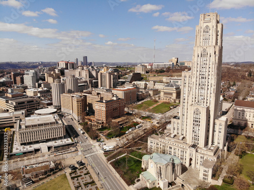 Cathedral of Learning and Downtown Pittsburgh