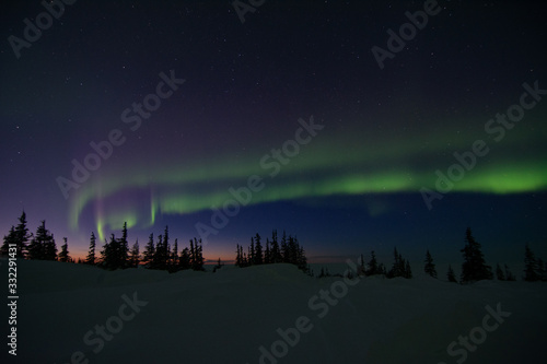 northern lights aurora borealis in churchill manitoba canada