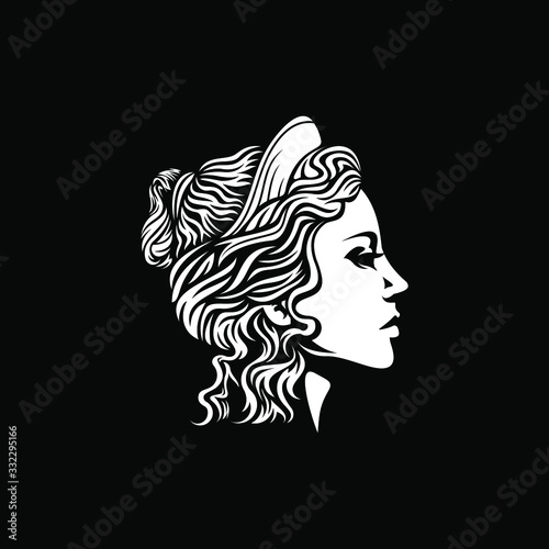 beautiful goddess vector logo design