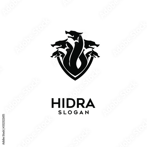hydra logo black icon design vector illustration