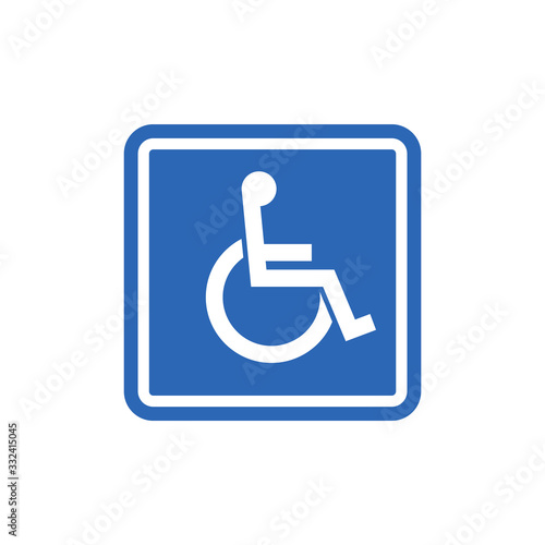 Handicap signage vector wc invalid icon. Disable toilet access wheelchair sign design