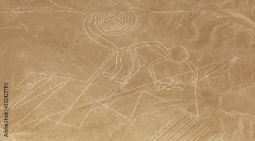 Monkey geoglyph, Nazca mysterious lines and geoglyphs