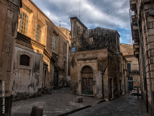 Acireale cityscape. View to Historical Buildings. Sicily, Italy.